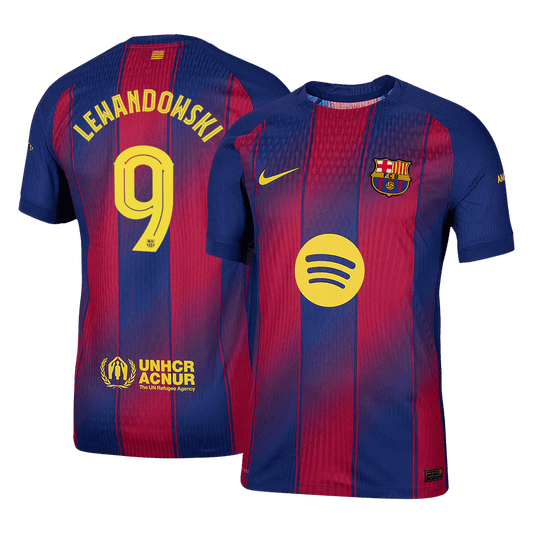 LEWANDOWSKI #9 Men's Barcelona UCL 2025/26 Player Version Home Soccer Jersey - Slim Fit