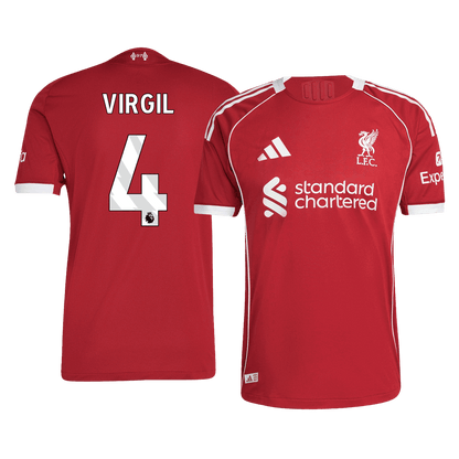VIRGIL #4 Men's Liverpool 2025/26 Player Version Home Soccer Jersey - Slim Fit