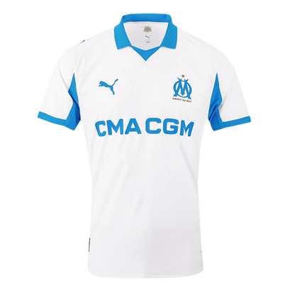 Men's Marseille 2025/26 Player Version Home Soccer Jersey - Slim Fit