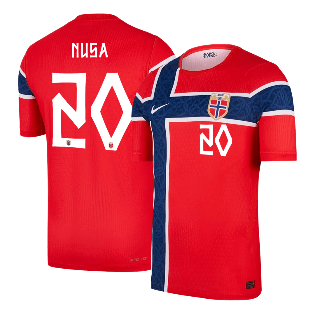 NUSA #20 Men's Norway World Cup 2026 Player Version Home Soccer Jersey - Slim Fit