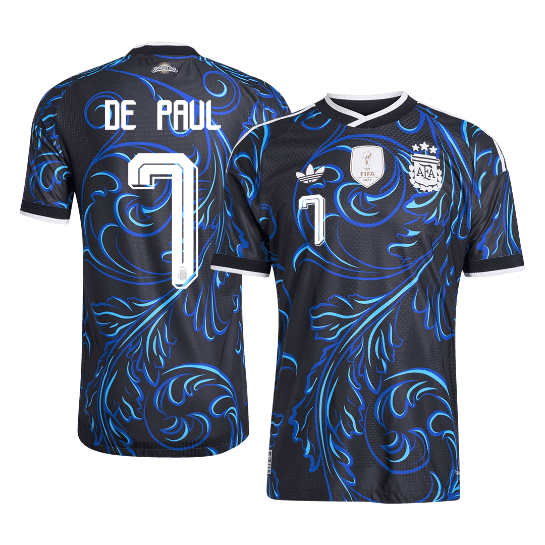 DE PAUL #7 Men's Argentina World Cup 2026 Player Version Away Soccer Jersey - Slim Fit