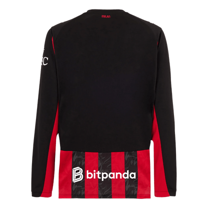 Men's AC Milan 2025/26 Home Long Sleeve Soccer Jersey