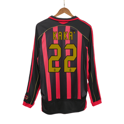 Retro KAKA' #22 Men's AC Milan 2006/07 Home Long Sleeve Soccer Jersey