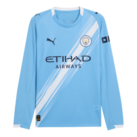 Men's Manchester City 2025/26 Home Long Sleeve Soccer Jersey