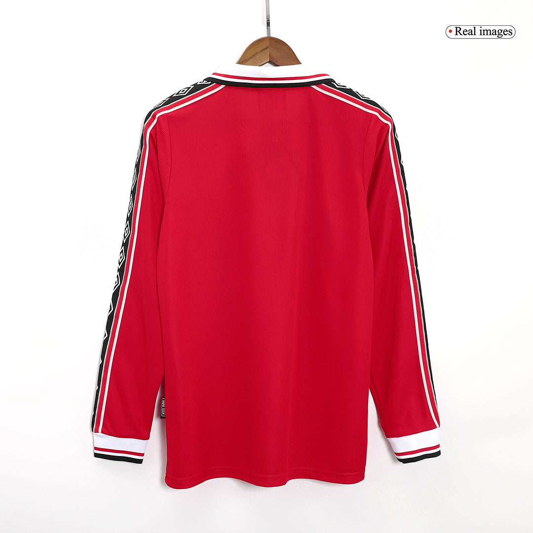 Retro Men's Manchester United 1998/99 Home Long Sleeve Soccer Jersey
