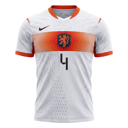 VIRGIL #4 Men's Netherlands World Cup 2026 Player Version Away Soccer Jersey - Slim Fit