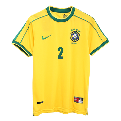 Retro CAFU #2 Men's Brazil World Cup 1998 Home Soccer Jersey