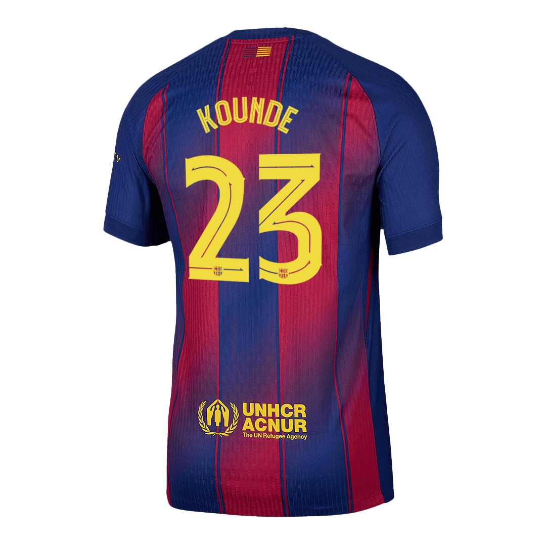 KOUNDE #23 Men's Barcelona UCL 2025/26 Player Version Home Soccer Jersey - Slim Fit