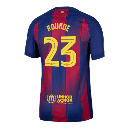 KOUNDE #23 Men's Barcelona UCL 2025/26 Player Version Home Soccer Jersey - Slim Fit