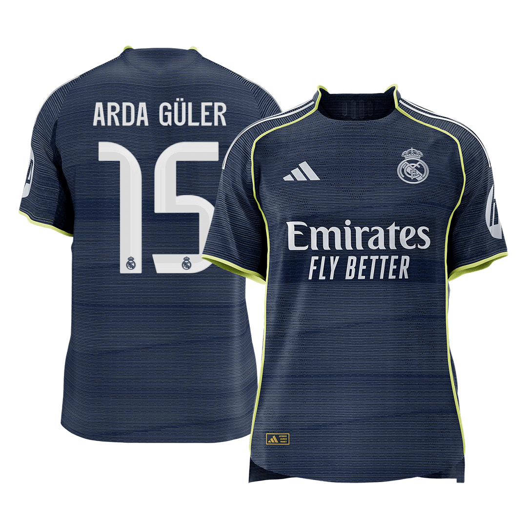ARDA GÜLER #15 Men's Real Madrid 2025/26 Player Version Away Soccer Jersey - Slim Fit [PREMIUM]