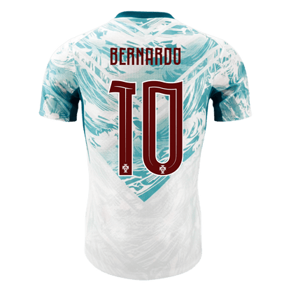 BERNARDO #10 Men's Portugal World Cup 2026 Player Version Away Soccer Jersey - Slim Fit