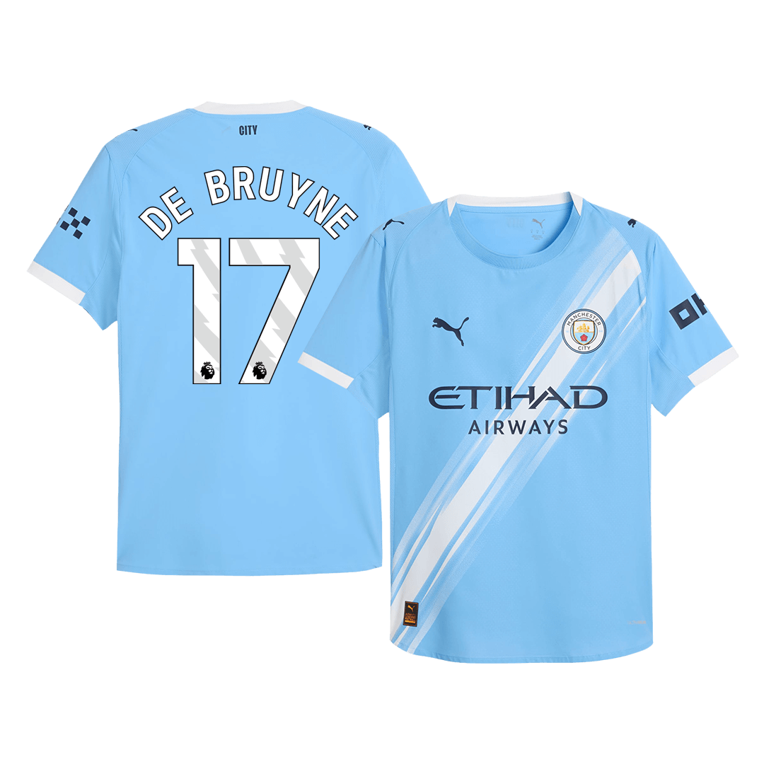 DE BRUYNE #17 Men's Manchester City 2025/26 Player Version Home Soccer Jersey - Slim Fit