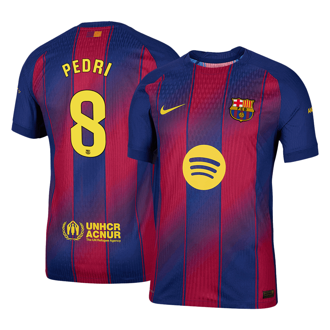 PEDRI #8 Men's Barcelona 2025/26 Player Version Home Soccer Jersey - Slim Fit