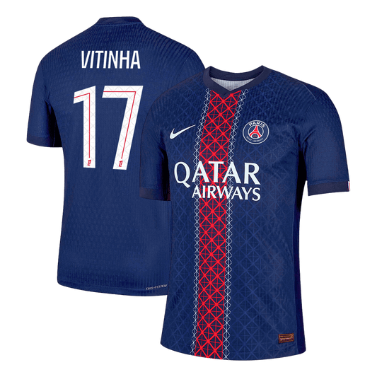 VITINHA #17 Men's PSG 2025/26 Player Version Home Soccer Jersey - Slim Fit