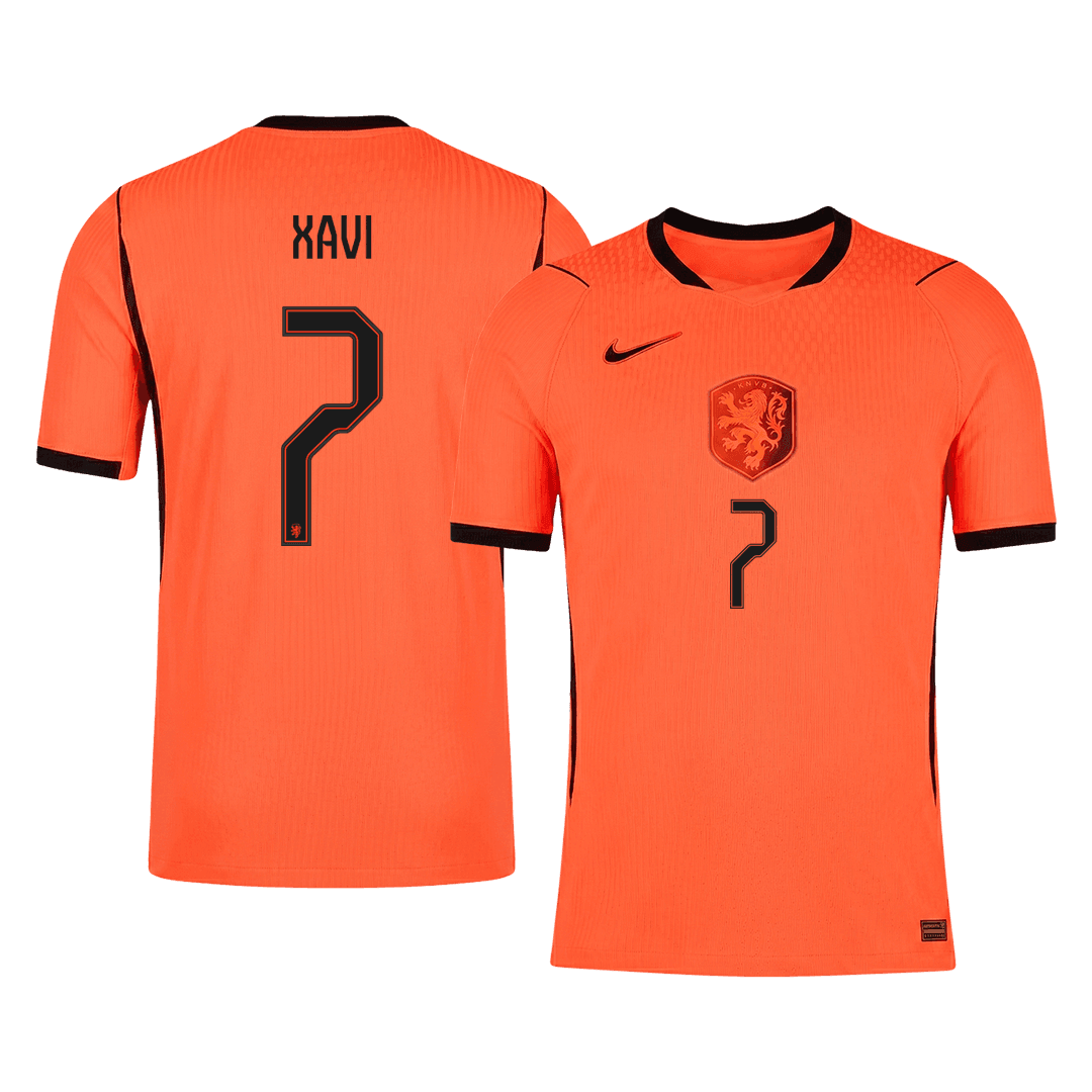 XAVI #7 Men's Netherlands World Cup 2026 Player Version Home Soccer Jersey - Slim Fit