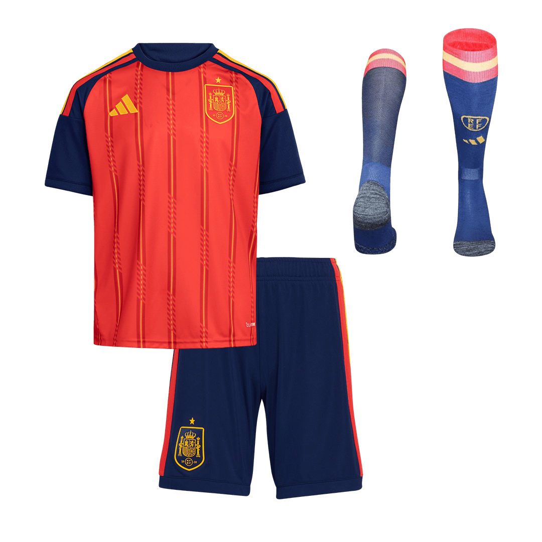 Kid's Spain World Cup 2026 Home Soccer Jersey Full Kit [PREMIUM]