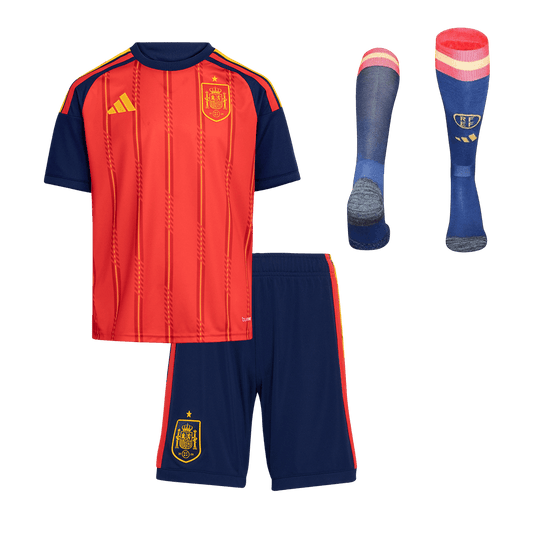 Kid's Spain World Cup 2026 Home Soccer Jersey Full Kit [PREMIUM]