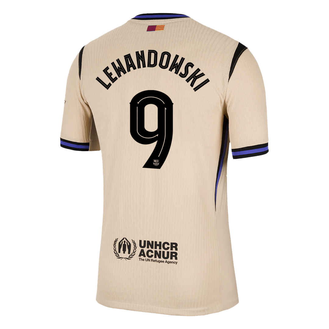 LEWANDOWSKI #9 Men's Barcelona UCL 2025/26 Player Version Away Soccer Jersey - Slim Fit