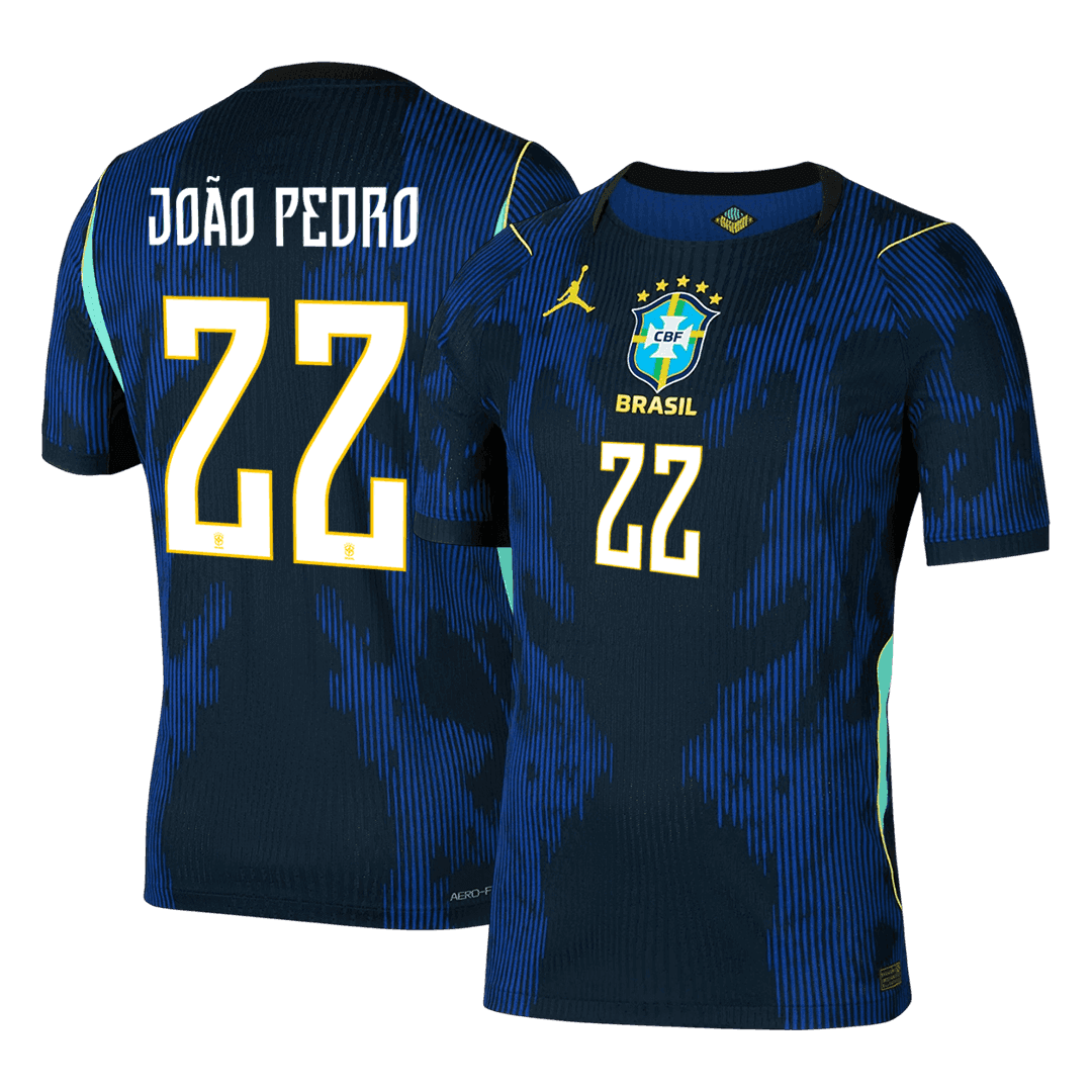 JOÃO PEDRO #22 Men's Brazil World Cup 2026 Player Version Away Soccer Jersey - Slim Fit