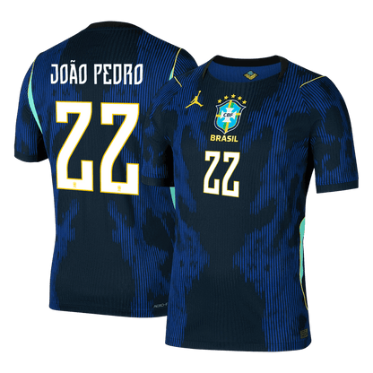 JOÃO PEDRO #22 Men's Brazil World Cup 2026 Player Version Away Soccer Jersey - Slim Fit