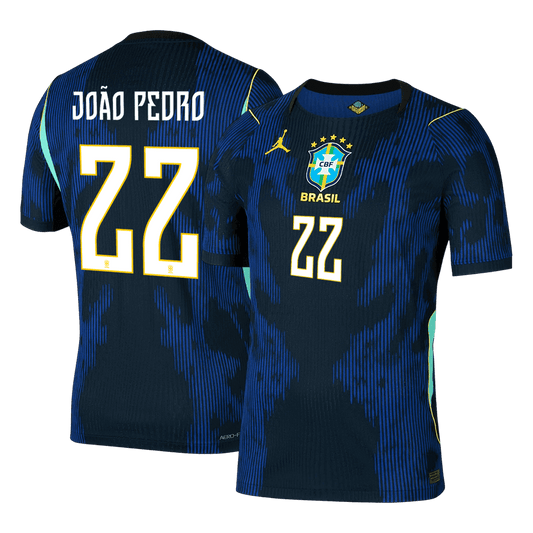 JOÃO PEDRO #22 Men's Brazil World Cup 2026 Player Version Away Soccer Jersey - Slim Fit