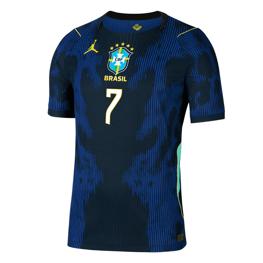 VINI JR. #7 Men's Brazil World Cup 2026 Player Version Away Soccer Jersey - Slim Fit