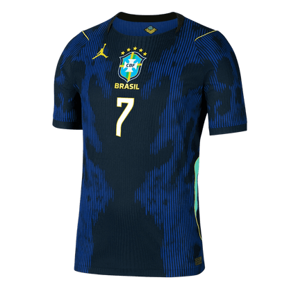 VINI JR. #7 Men's Brazil World Cup 2026 Player Version Away Soccer Jersey - Slim Fit