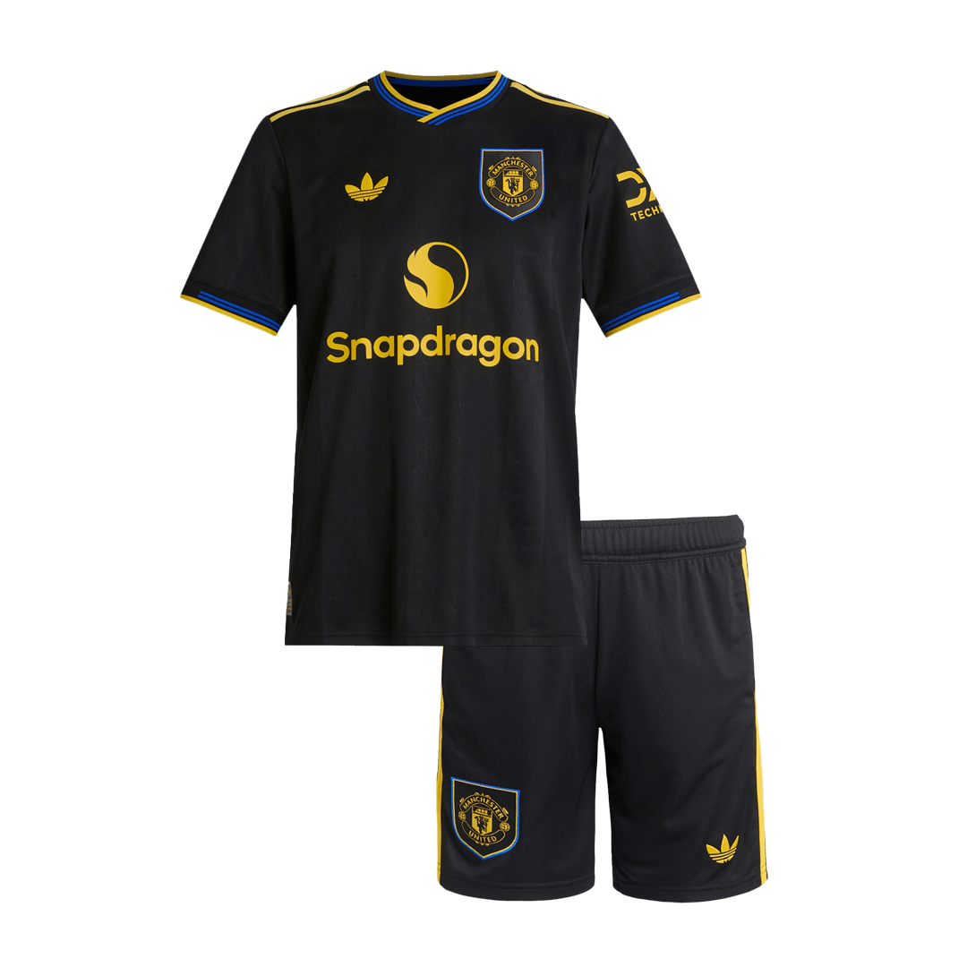 Kid's Manchester United 2025/26 Third Away Soccer Jersey Kit