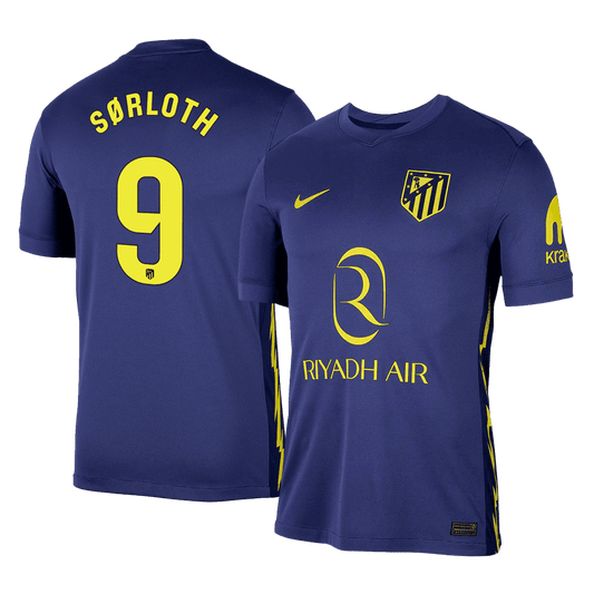 SØRLOTH #9 Men's Atletico Madrid 2025/26 Away Soccer Jersey