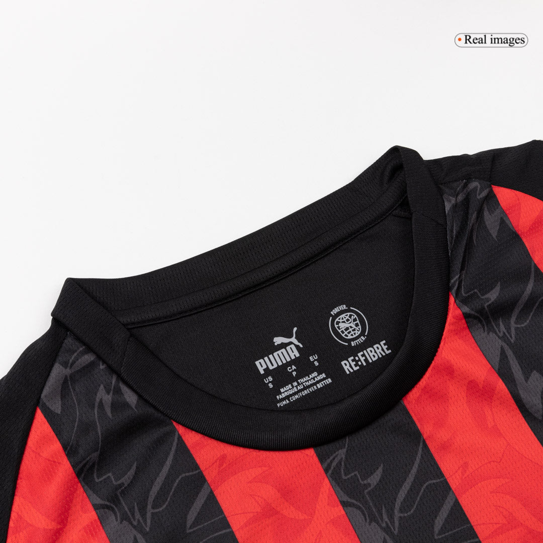 Men's AC Milan 2025/26 Home Long Sleeve Soccer Jersey
