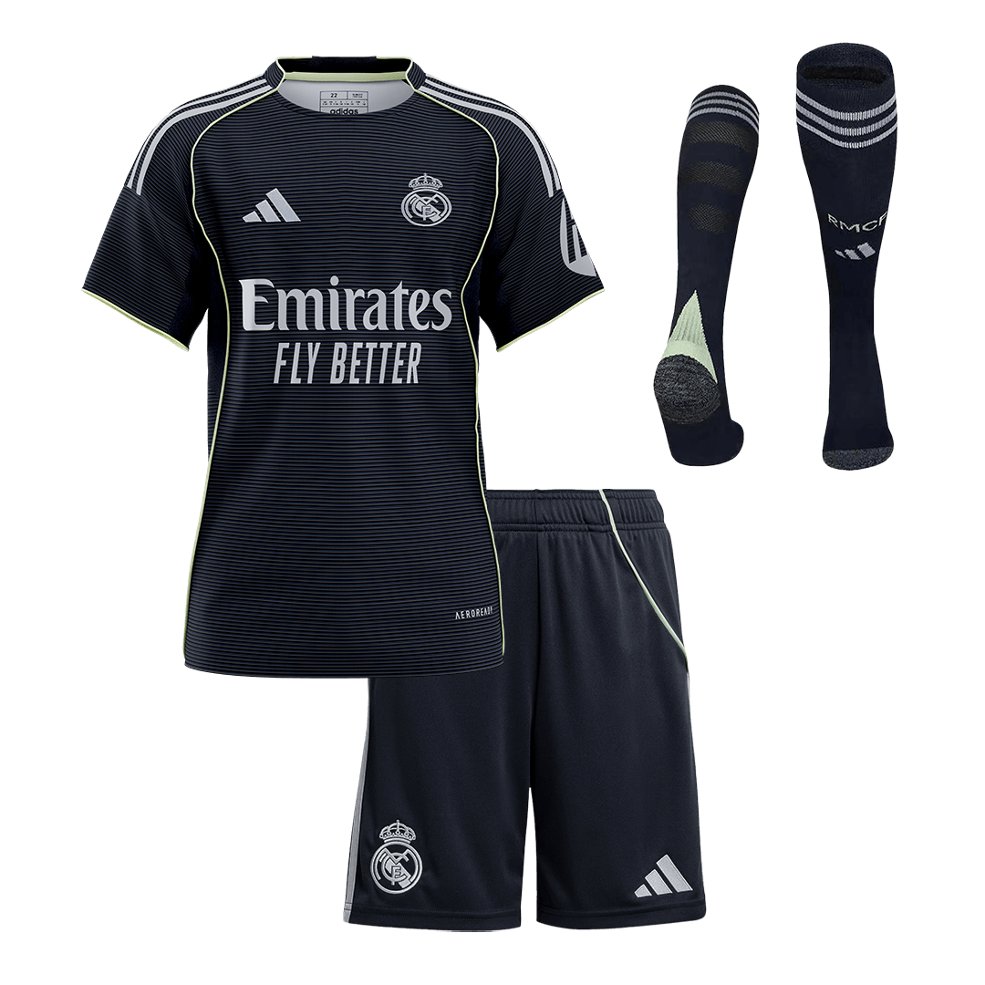 Kid's Real Madrid 2025/26 Away Soccer Jersey Full Kit [PREMIUM]