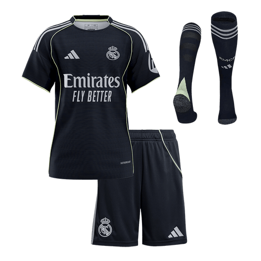Kid's Real Madrid 2025/26 Away Soccer Jersey Full Kit [PREMIUM]