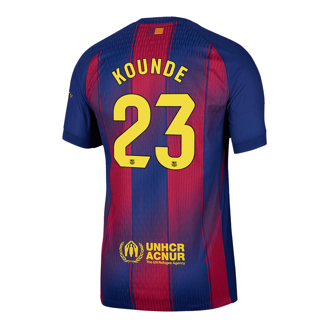 KOUNDE #23 Men's Barcelona 2025/26 Player Version Home Soccer Jersey - Slim Fit