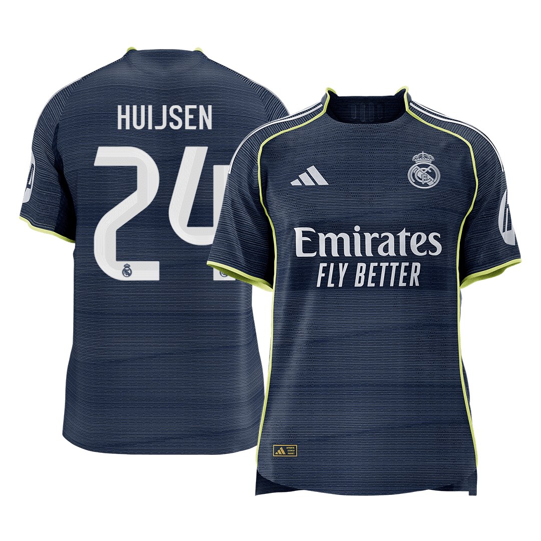 HUIJSEN #24 Men's Real Madrid 2025/26 Player Version Away Soccer Jersey - Slim Fit [PREMIUM]