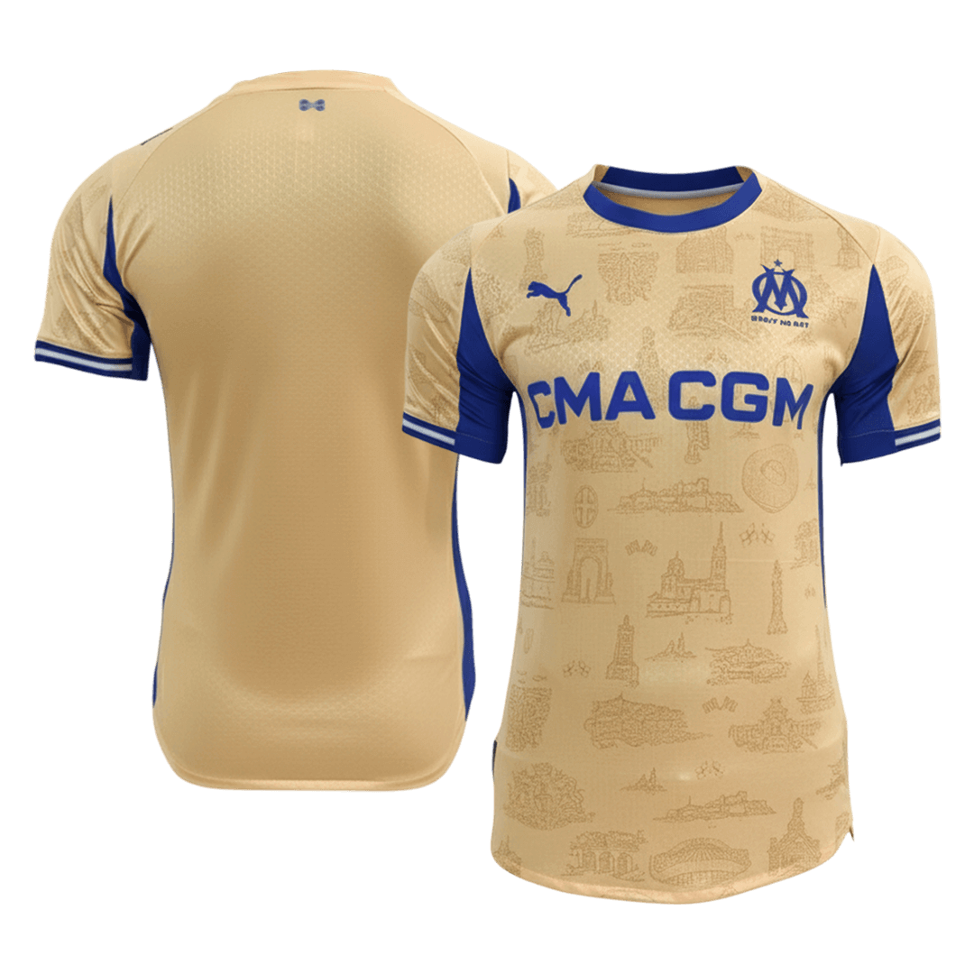 Men's Marseille 2025/26 Player Version Fourth Away Soccer Jersey - Slim Fit