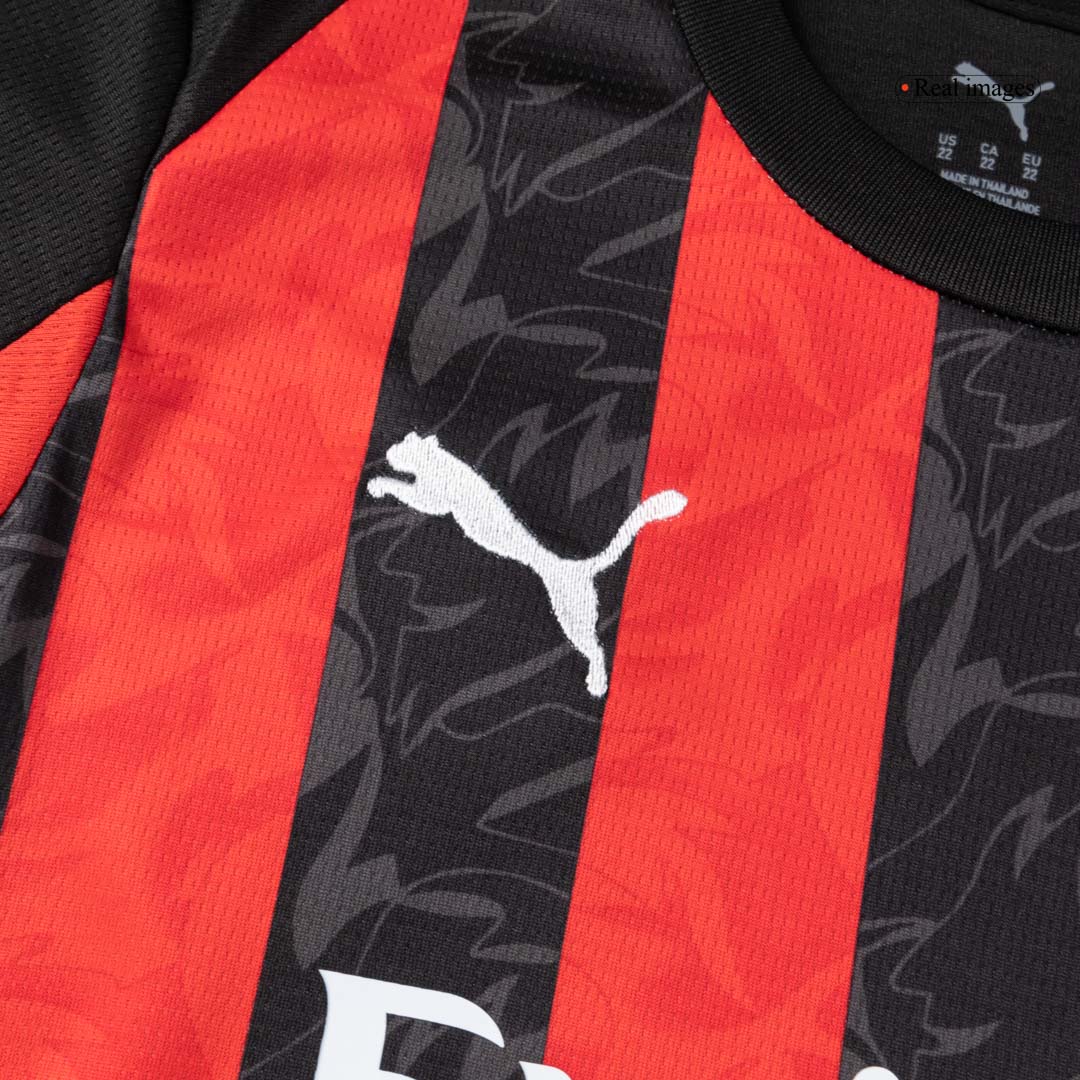 Kid's AC Milan 2025/26 Home Soccer Jersey Full Kit