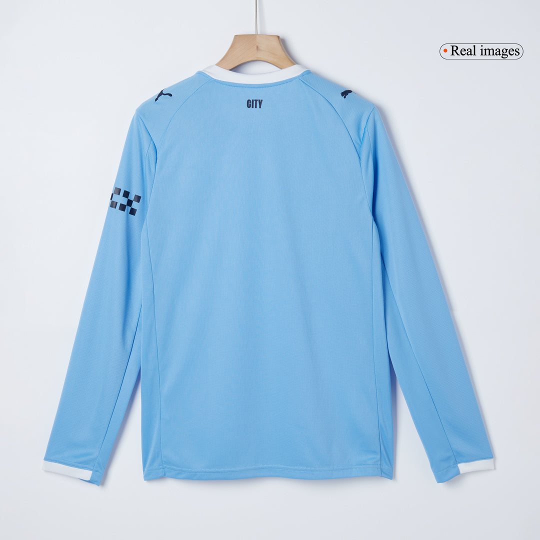 Men's Manchester City 2025/26 Home Long Sleeve Soccer Jersey