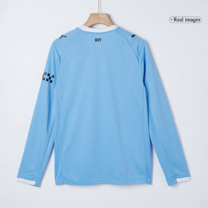 Men's Manchester City 2025/26 Home Long Sleeve Soccer Jersey