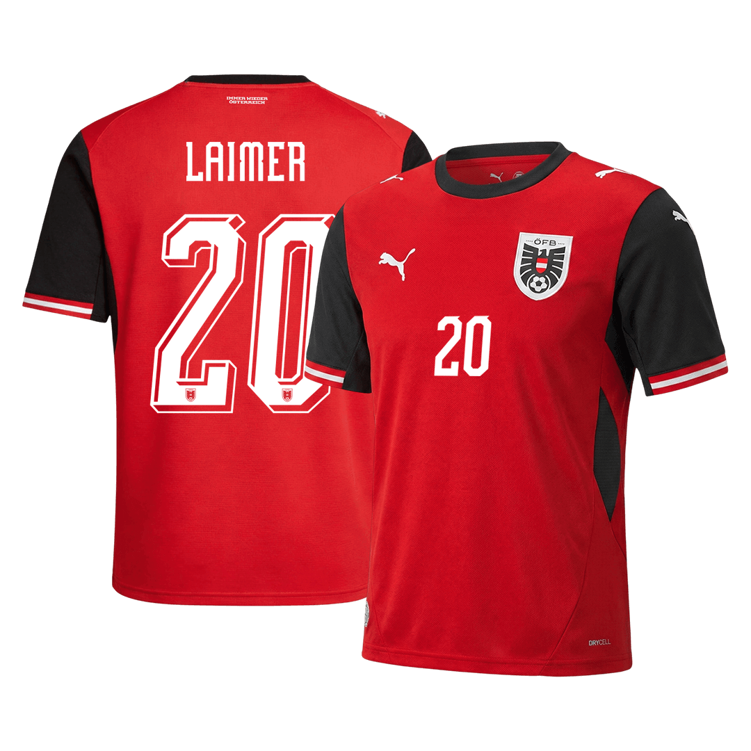 LAIMER #20 Men's Austria World Cup 2026 Home Soccer Jersey