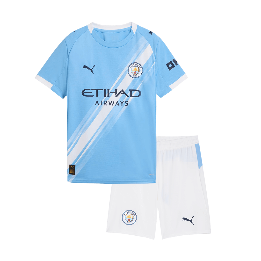 Kid's Manchester City 2025/26 Home Soccer Jersey Kit