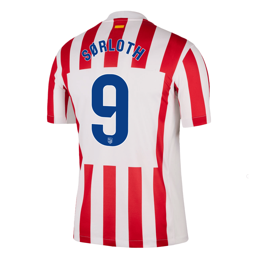SØRLOTH #9 Men's Atletico Madrid 2025/26 Home Soccer Jersey