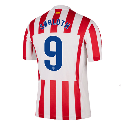 SØRLOTH #9 Men's Atletico Madrid 2025/26 Home Soccer Jersey