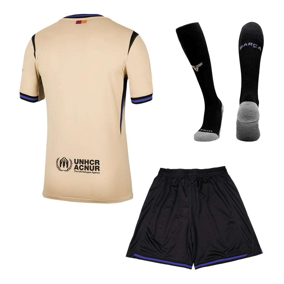Men's Barcelona 2025/26 Away Soccer Jersey Full Kit