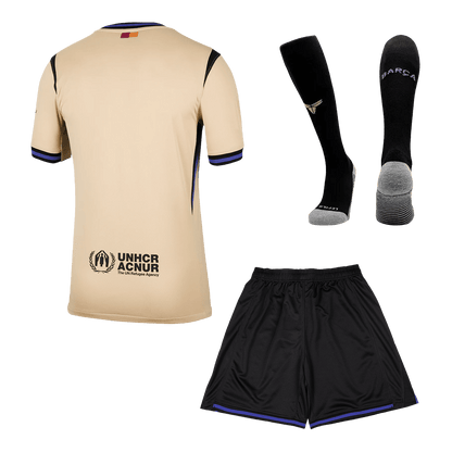 Men's Barcelona 2025/26 Away Soccer Jersey Full Kit