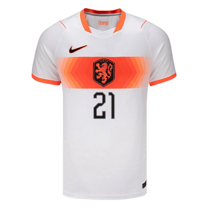 F.DE JONG #21 Men's Netherlands World Cup 2026 Away Soccer Jersey
