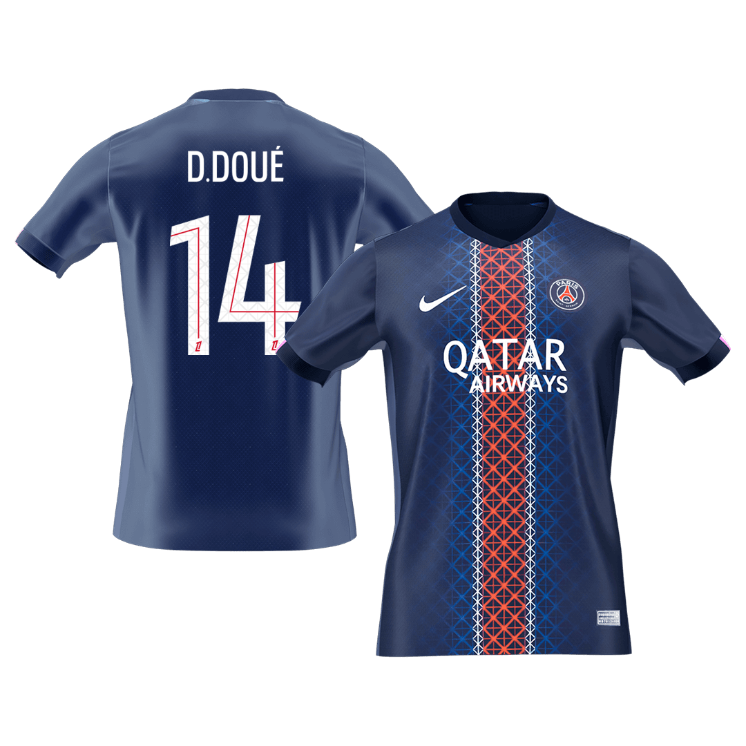 D.DOUÉ #14 Men's PSG 2025/26 Home Soccer Jersey [PREMIUM]