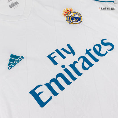 Retro BENZEMA #9 Men's Real Madrid 2017/18 Home Long Sleeve Soccer Jersey