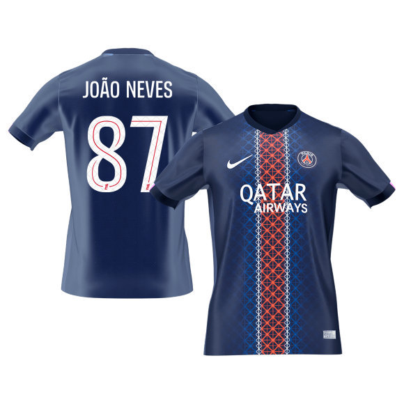 JOÃO NEVES #87 Men's PSG 2025/26 Home Soccer Jersey [PREMIUM]