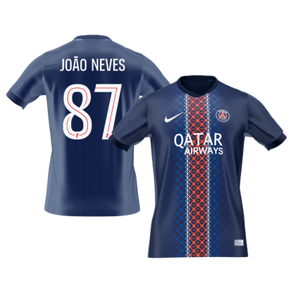 JOÃO NEVES #87 Men's PSG 2025/26 Home Soccer Jersey [PREMIUM]