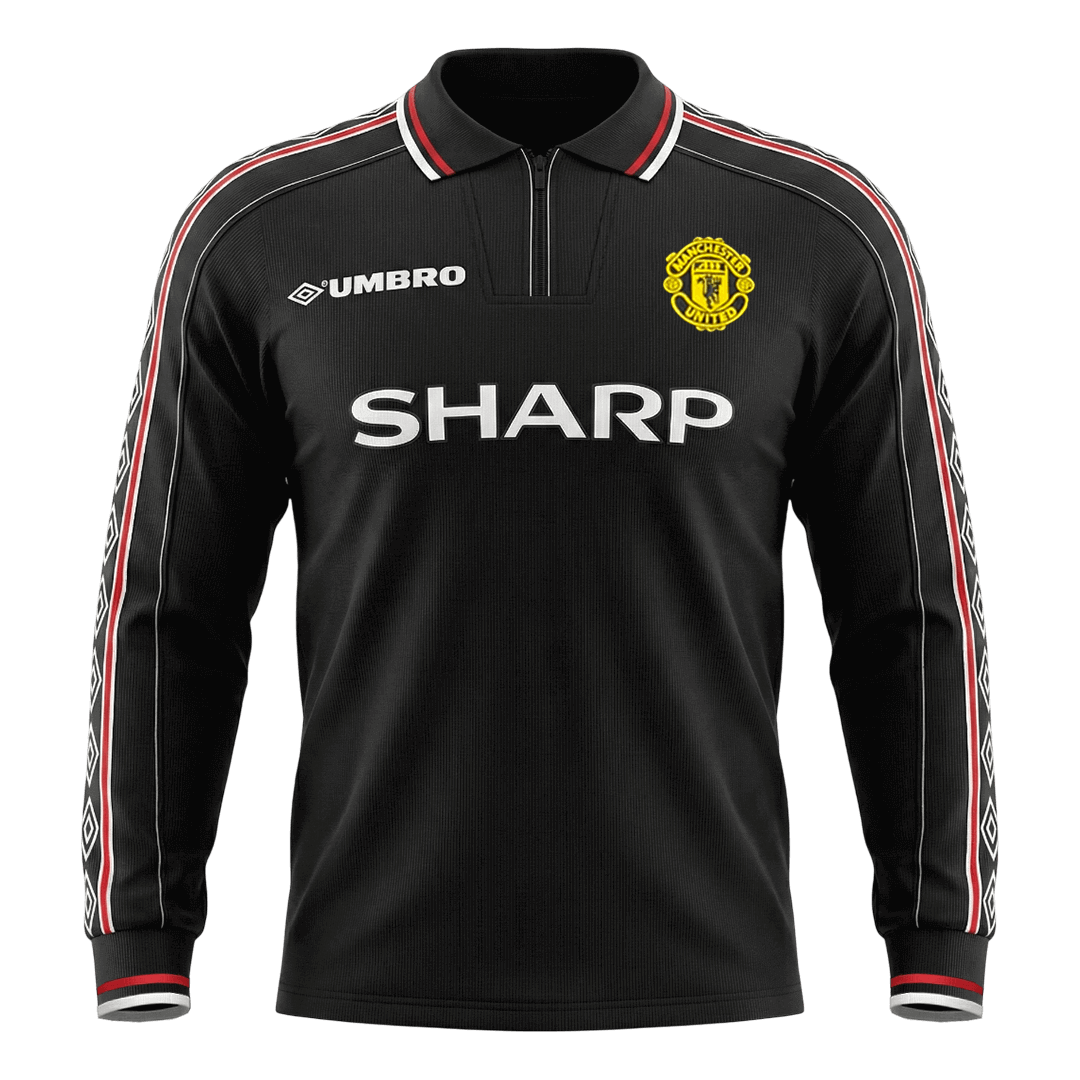 Retro Men's Manchester United 1998 Away Long Sleeve Soccer Jersey